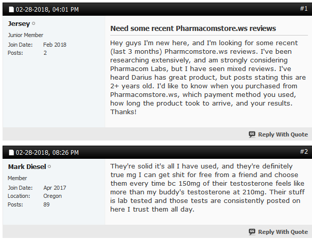Some buyers have sought advice regarding others recent experiences with Pharmacom Store