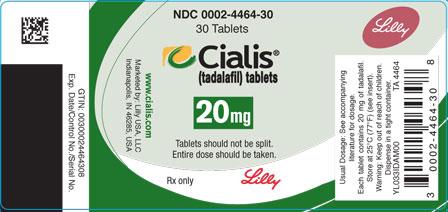 Tadalafil Package – Cialis 20 mg Tablets from Eli Lilly