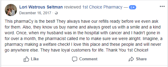 First Choice Pharmacy Reviews                                                                                                                                        Source: https://www